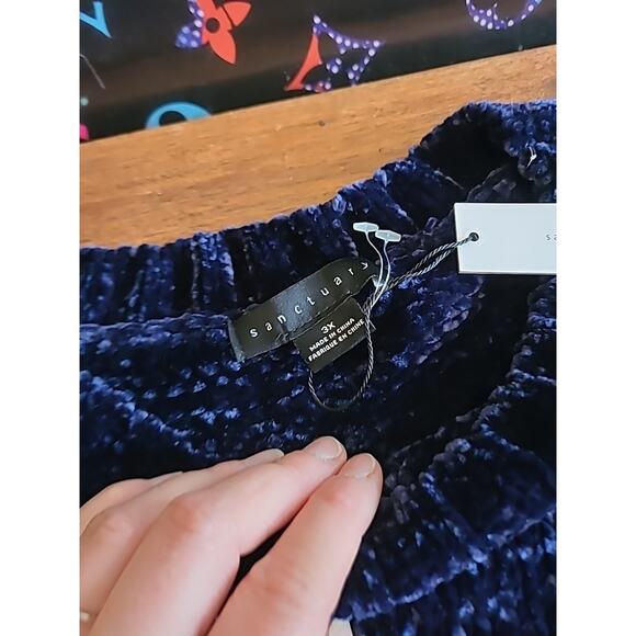 Sanctuary Cozy Soft Velvet Blue Sweater Plus Size 3X New - Picture 9 of 9